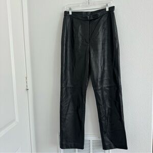 Siena Studio Black 100% Leather Straight Pants Size:‎ 8